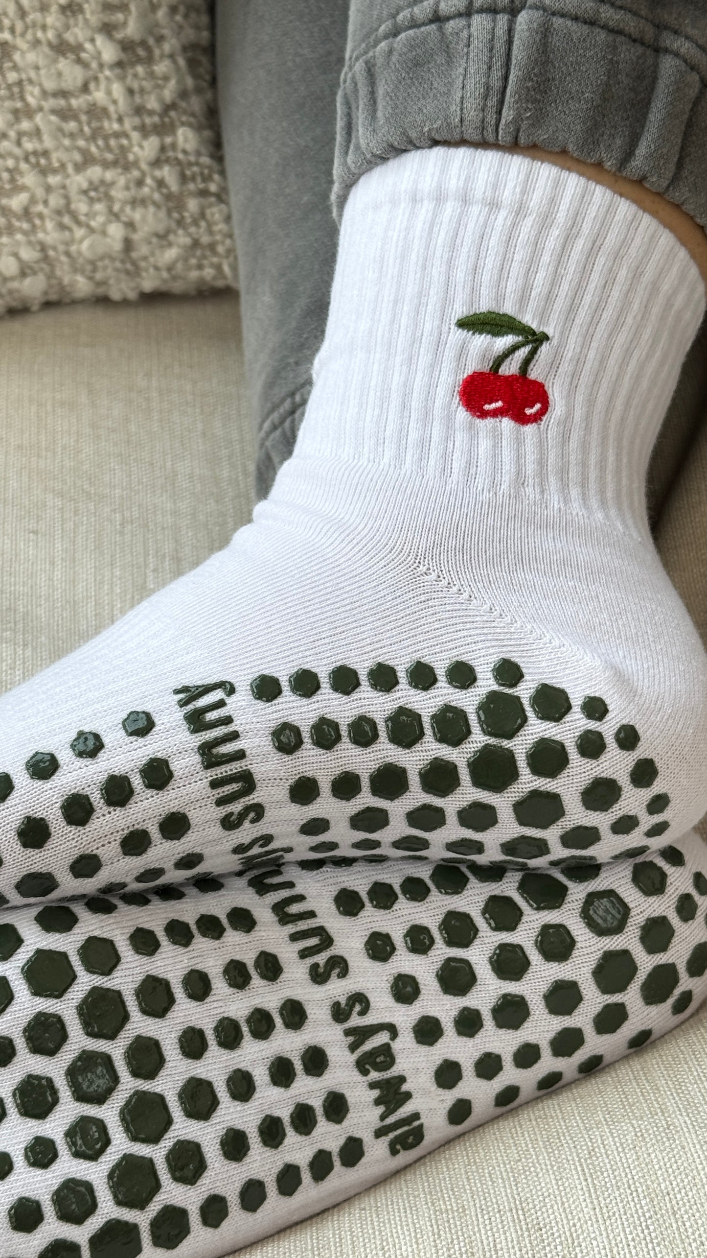 Cherry Grip Sock